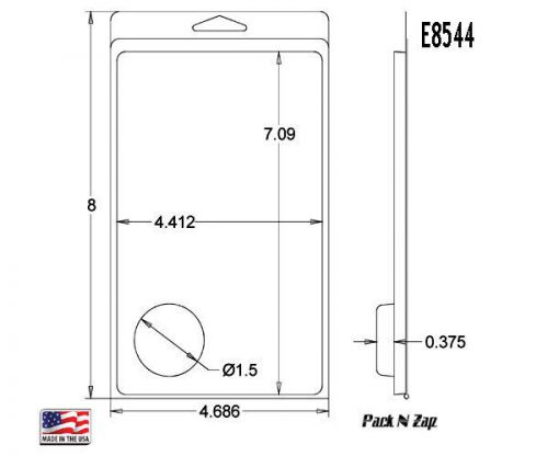 E8544: 300- 8&#034;H x 4.7&#034;W x 0.38&#034;D Clamshell Packaging Clear Plastic Blister Pack