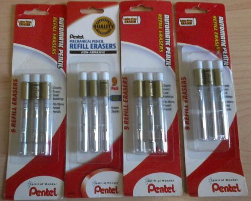 Lot of 36 Pentel Automatic Pencil Eraser Refills Z2-1 for Sharp Pencils NEW