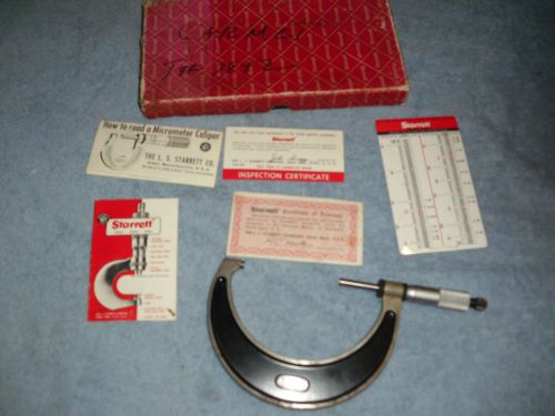 Vintage Starrett No. 226 3&#034; - 4&#034; Micrometer with box