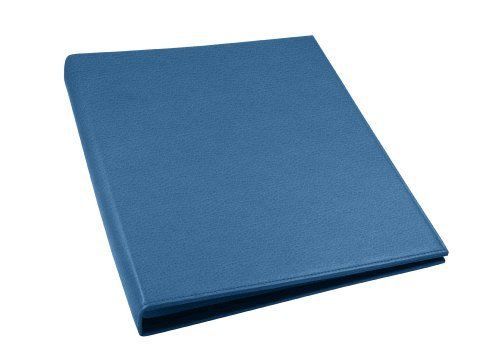 LUCRIN - A4 small Ring Binder file - Granulated Cow Leather  Royal Blue