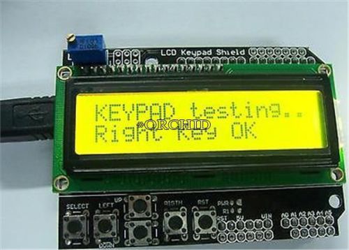 yellow backlight 1602 lcd board keypad shield for arduino lcd robot #623069
