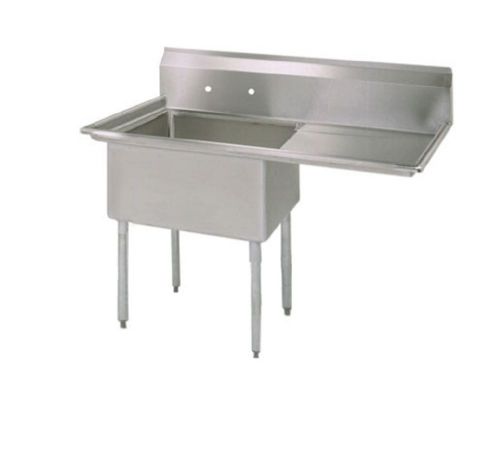 One Compartment Sink Stainless Steel w/ Right 18&#034; Drainboard BBKS-1-18-12-18R