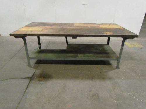 Vintage Industrial Work Bench From GE Plant 1-1/2&#034;T Wood Top 48Wx94&#034;L Table