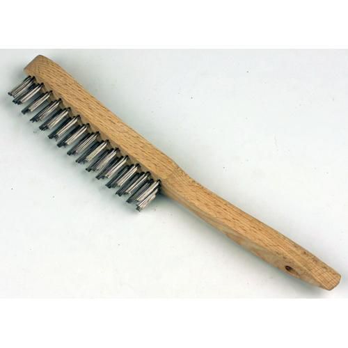 Straight Handle Scratch Brush 4 x 15 Row Carbon Steel