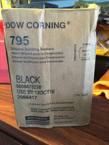 Black dow corning 795 silicone sealant - 12 cartridges (case) for sale
