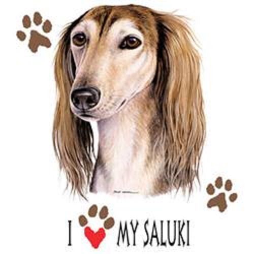 I Love My Saluki Dog HEAT PRESS TRANSFER for T Shirt Sweatshirt Fabric Tote 861