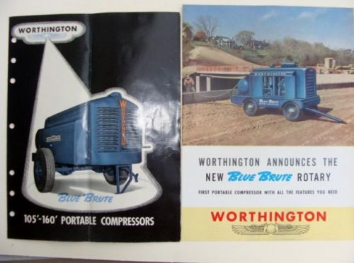 Vintage worthington blue brute pump compressor sales brochures jack hammer rare! for sale