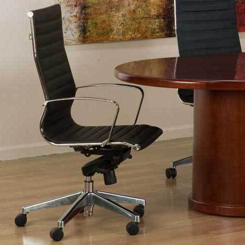 Designer conference room chair high back modern office black or white chrome new for sale