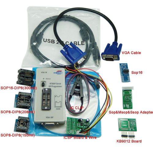 Rt809f programmer +7 adapters+sop8 ic clip motherboard lcd reader for sale