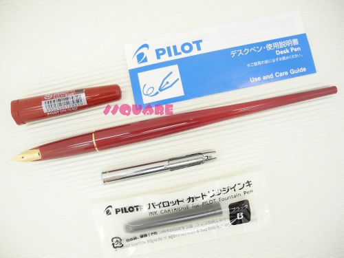 Pilot Desk Pen Extra Fine Fountain Pen w/ Cartridge +Con-20 Converter, Red Body