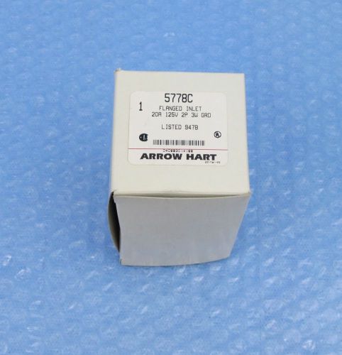Arrow hart - 5778c industrial grade flanged inlet 20a 125v nema 5-20 2p 3w new for sale