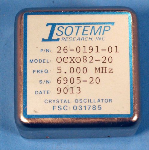 ISOTEMP OCXO85-20 FREQUENCY STANDARD 5.000MHz 12VDC   NEW OLD STOCK