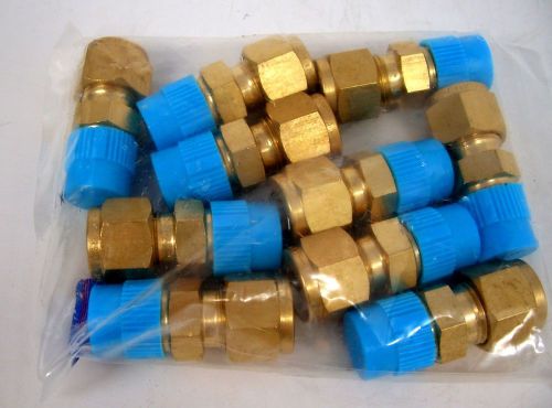 10 new hy-loc brass male connectors 3/8&#034; tube od compression x 1/4&#034; npt male for sale