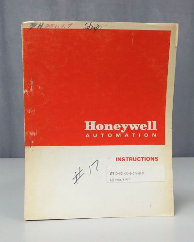Honeywell Electronik 17 One Pen Strip Chart Recorder Instruction Manual