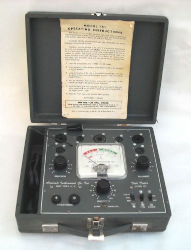 Accurate Instrument Co. Model 151 Tube Tester with Instruction Manual