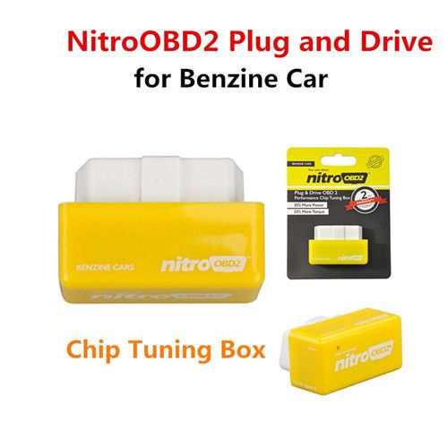 Free Shipping NitroOBD2 Plug Drive More Power Torque Chip Tuning Box Benzin Cars