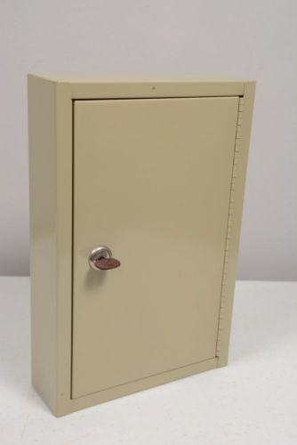 Uni-tag 30 key cabinet mmf industries key lock box 2 keys w/ 30 tags steel sand for sale