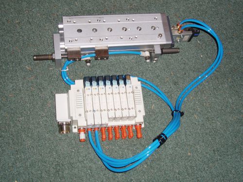 SMC MX825-125B Air Slide w/ Ethernet manifold, SY5100-5U1 SY5400-5U1 solenoids