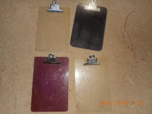 Lot of 4 Hard Plastic Vintage Clip Boards