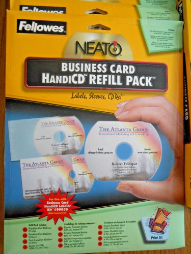 FELLOWES NEATO BUSINESS CARD HANDI CD LABELER REFILL PACKS - 5 PACKS - VINTAGE