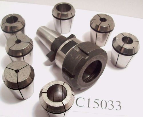Clean hard to find kwik switch 200 er40 collet chuck w/ 7 er 40 collets c15033 for sale