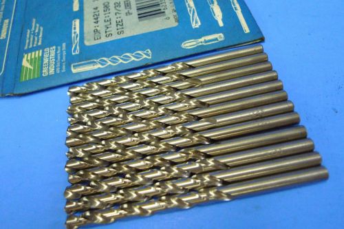 New 7/32&#034; twist drill by greenfield industries usa 12 drill bits *free shipping* for sale