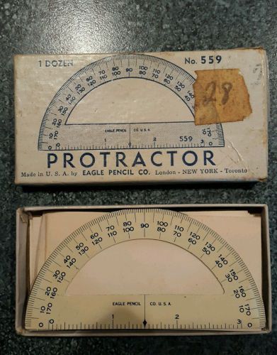 Older collectible metal steel protractor from Eagle Pencil Co. pat. no. 2011282