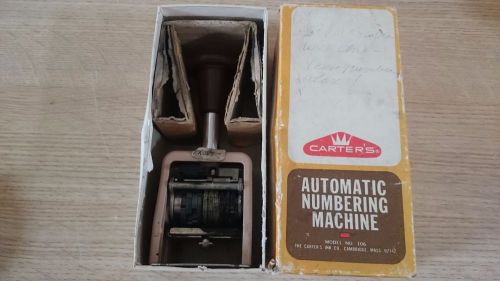 Carter&#039;s Automatic Numbering Machine # 106