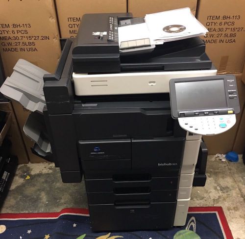 Konica Minolta Bizhub 501 Copier Printer Scanner Staple Finisher Fax &amp; Network