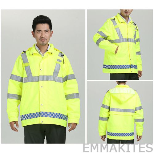 Waterproof windproof 360° visibility raincoat reflective jackets night working for sale