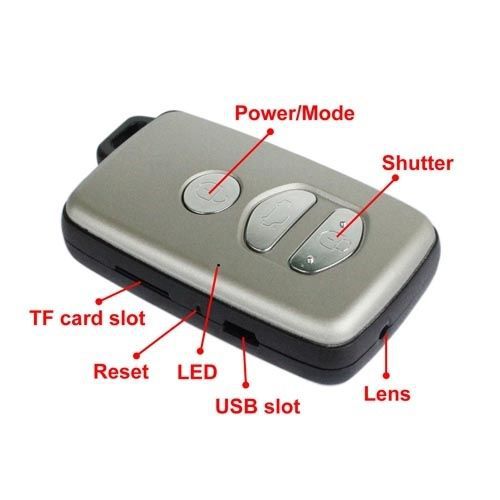 Full hd h.264 720p hidden spy camera video recorder in car key chain fob remote for sale