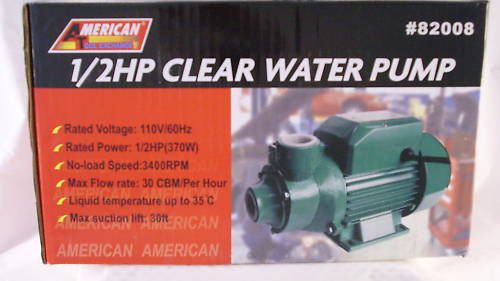 1/2 HP CLEAR WATER PUMP 82008