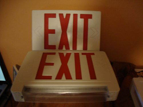 (2) plastic exit signs (hardwired) **free priority shipping** for sale