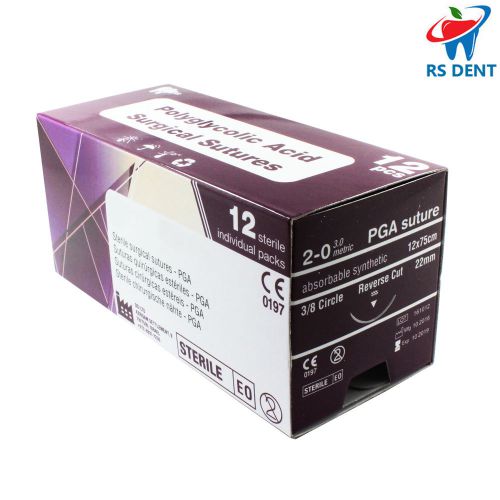 2/0 Sutures PGA absorbable synthetic Sterile Thread 20mm 3/8 Circle Reverse