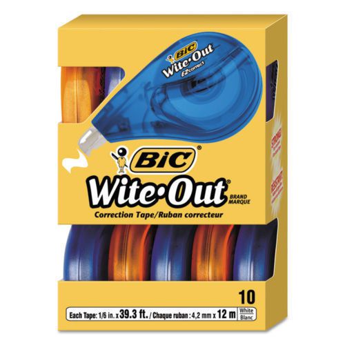 Bic WOTAP10 Wite-Out Correction Tape Non-Refillable (16) Pack Value-Pack