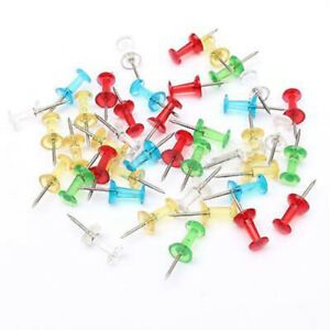 100PC Push Pin Assorted Multi-Colored Push Drawing Pins Notice Cork Board