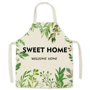 Kitchen Apron Leaves Sleeveless Cotton Linen Aprons Cleaning Tools Home H1T8