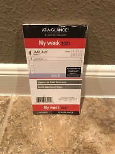 2021 Weekly Planner Refill AT-A-GLANCE Size 3 White 2 Page Week 063-285Y