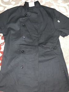 Chef Coat Double-breasted 3/4-sleeve Size Small Black Uncommon Threads Pre-owned