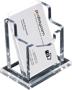 Clear Acrylic Vertical Business Card Holder for Desk, Business Card Organizer