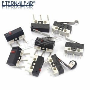 Micro Limit Switch Momentary Push Button Switch 1A 125V AC Mouse Switch 3Pins Lo