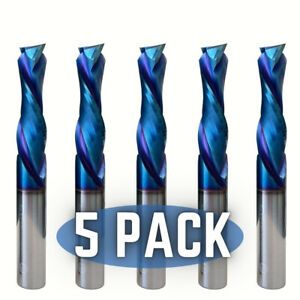 5 PACK - 3/8&#034; Solid Carbide COMPRESSION with 2 FLUTE SPIRAL with TB COATING