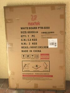 Maxtek Magnetic White Board 36 x 24 Dry Erase Board Wall Mounted 36x24