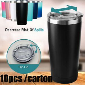 10pcs 20oz Travel Tumbler Stainless Steel Double Wall Vacuum Insulated Cup BK