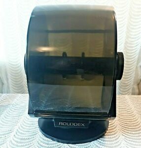 Vintage ROLODEX Model No. SW-35 Covered Rotary Swivel File Black USA