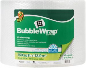 Duck Brand Bubble Wrap Roll, Original Cushioning, 12&#034; 12 in. x 150 ft.
