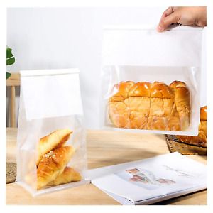 Bakery Bags with Window Kraft Paper Bags 25pcs 11x 8.5X 4.3 Inches Tin Tie Tab L