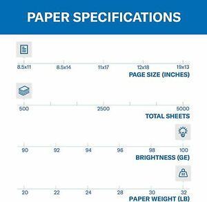 Premium Color 32 Lb Copy Paper, 8.5 x 11 - 1 Ream (500 Sheets)
