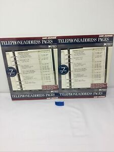 2 Day Runner 8.5 x 11” Telephone Address Refill 30 Page For 3 &amp; 7 Ring Organizer