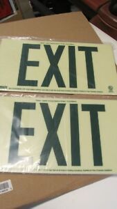 2-Frameless Brady-Glo Exit signs-Photo-Luminescent exit signs#87808B new